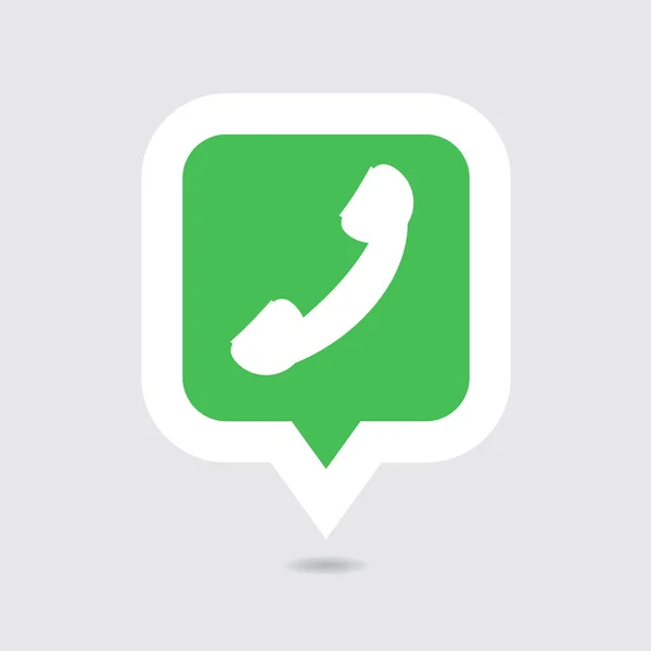 Zöld telefon kézibeszélő ikon — Stock Vector