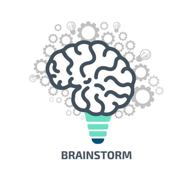 Brainstorm ιδέα σε λευκό — Διανυσματικό Αρχείο