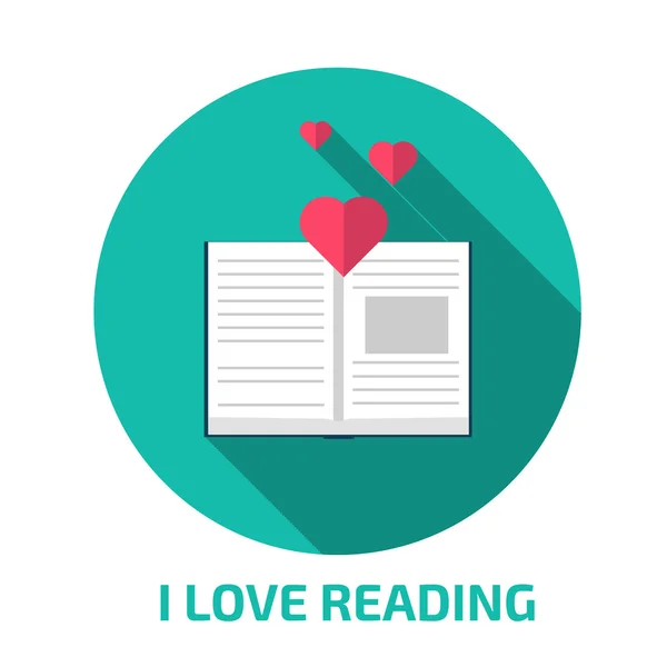 Значок "Я люблю читать" — стоковый вектор