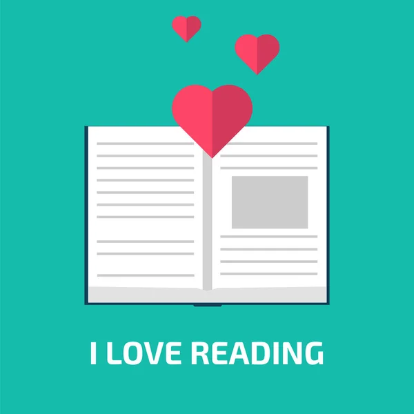 I Love Reading poster — Stock Vector