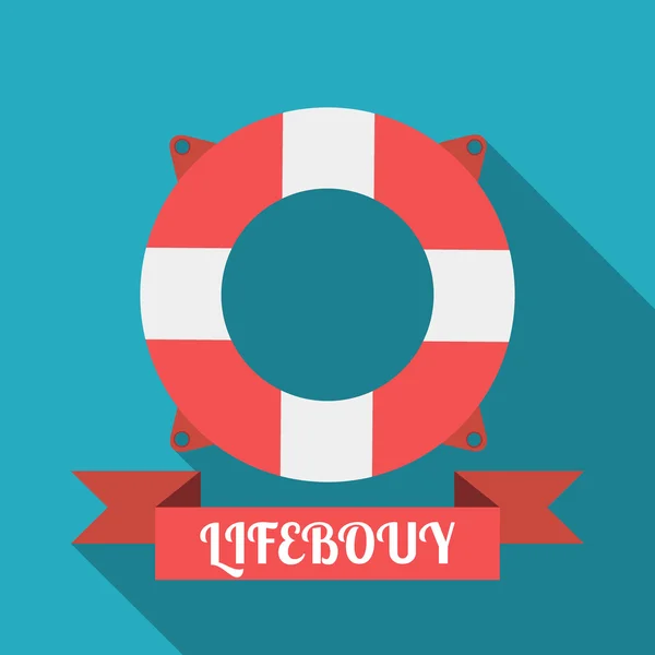 Lifebouy icono de estilo plano — Vector de stock