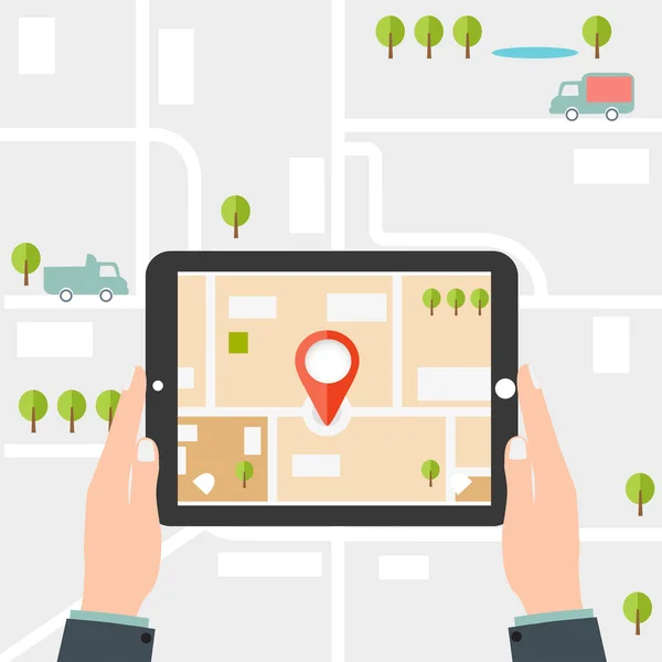 Mobile gps navigation — Stock Vector