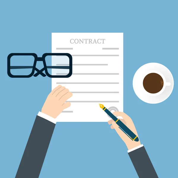 Подготовительный бизнес-контракт — стоковый вектор