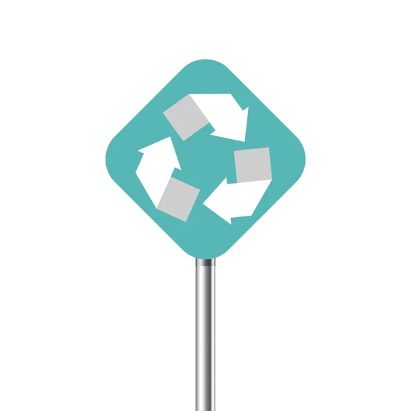 Recyclage centre pointeur de route — Image vectorielle