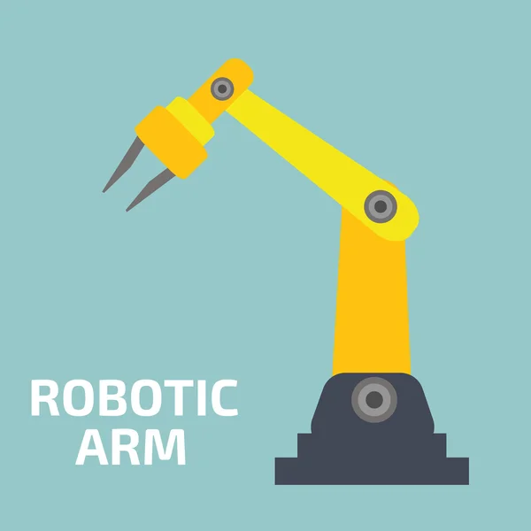 Robotic arm on blue — Stock Vector