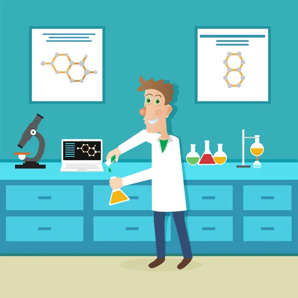 Cientista em educação científica — Vetor de Stock