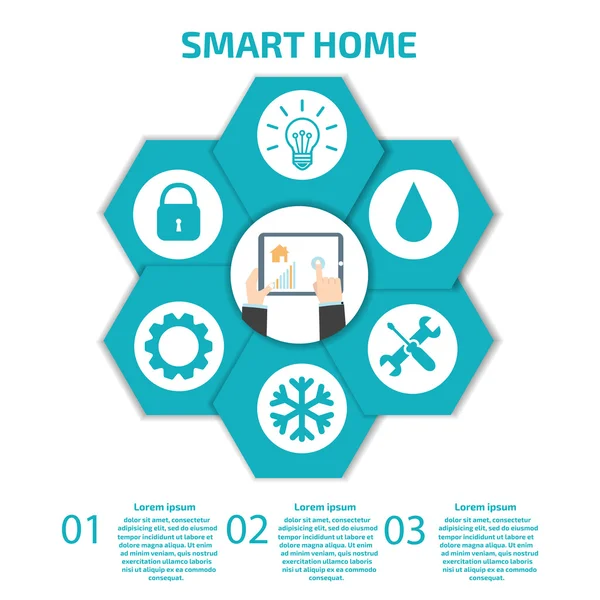 Infografía del hogar inteligente — Vector de stock