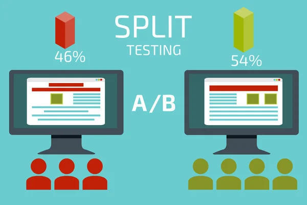 A-B comparison. Split testing — Stock Vector