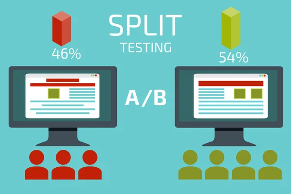 Comparaison A-B. Tests fractionnés — Image vectorielle