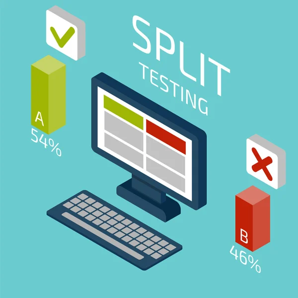 Split testen isometrisch — Stockvector