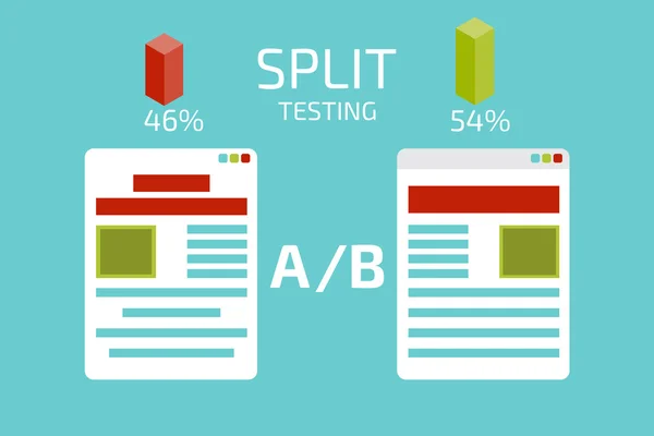 A-B vergelijking. Split testen — Stockvector