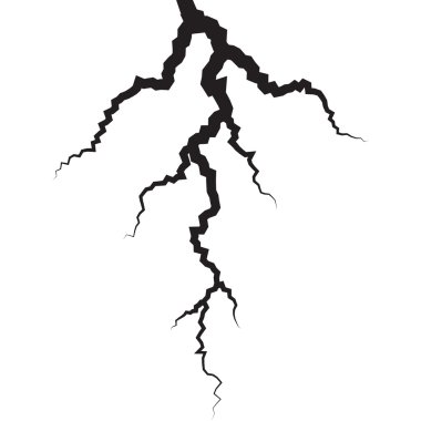 lightning silhouettes on white clipart