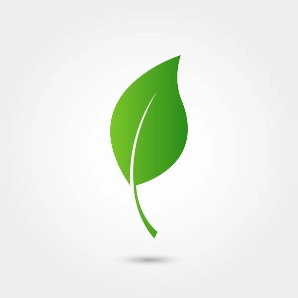 Icono ecológico con hoja verde — Vector de stock