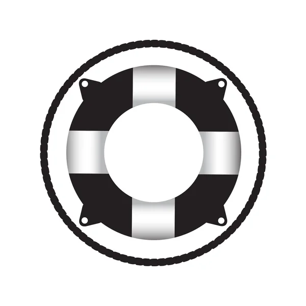 Negro Lifebuoy icono — Vector de stock