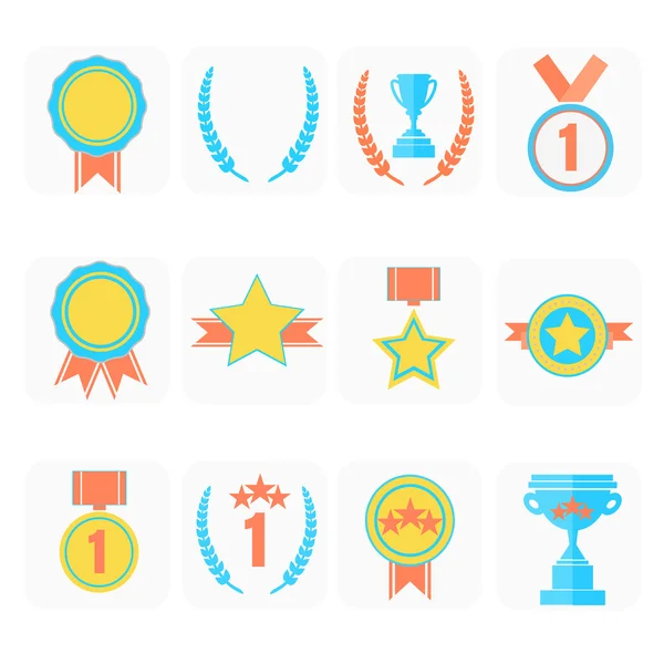 Set of colorful awards — Stock Vector