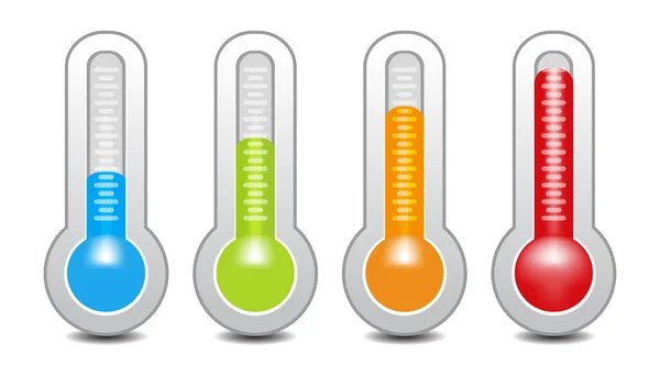 Colorful temperature gauges — Stock Vector