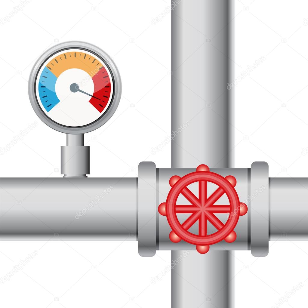 Temperature gauge with pipe and valve