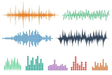 müzik soundwave simge seti.