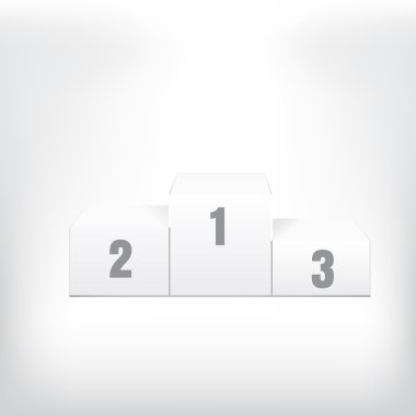 Beyaz kazanan podyum