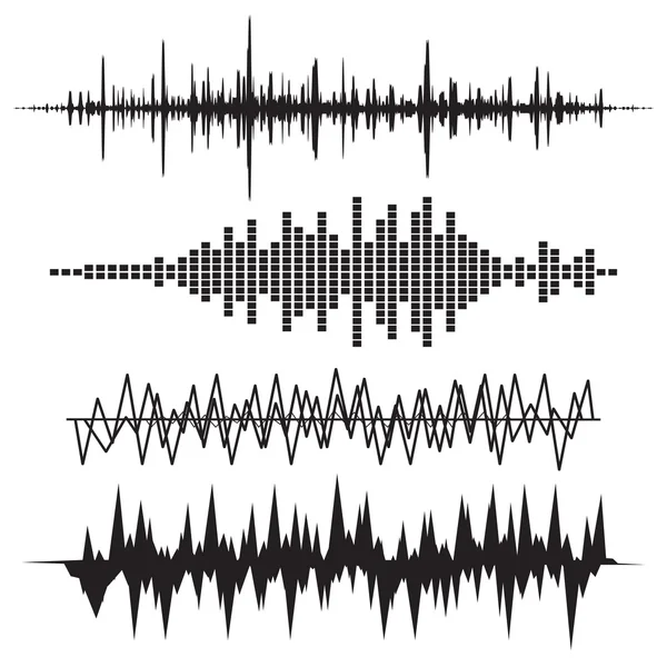 Conjunto de ícones de onda sonora — Vetor de Stock