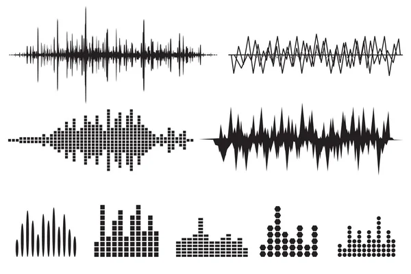 音乐声波的图标集. 矢量图形