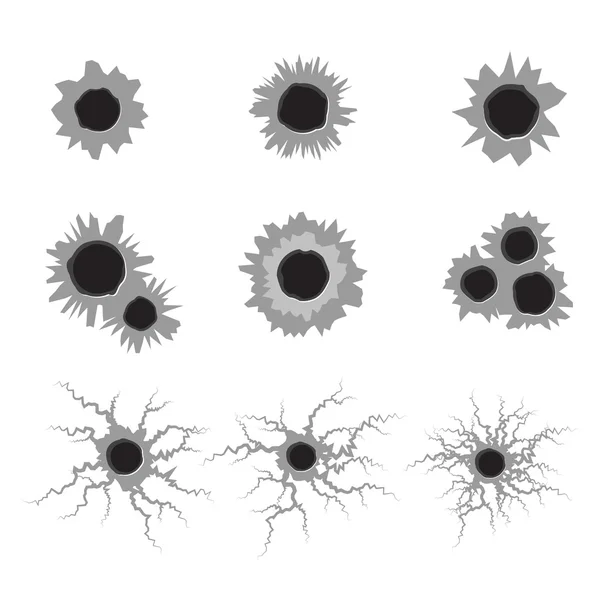 Bullet holes set — Stock Vector