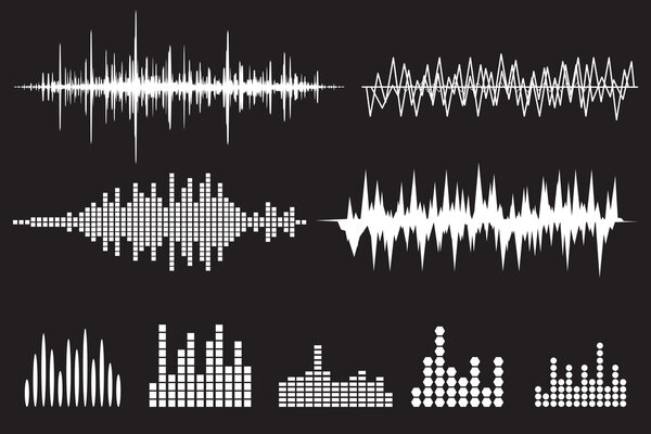 Set de iconos de ondas de sonido — Vector de stock