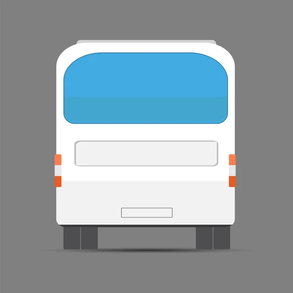 White bus rear — Stock Vector