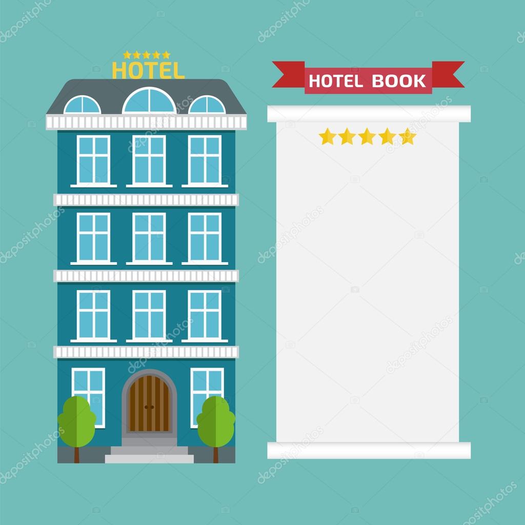 Guest book and hotel icons