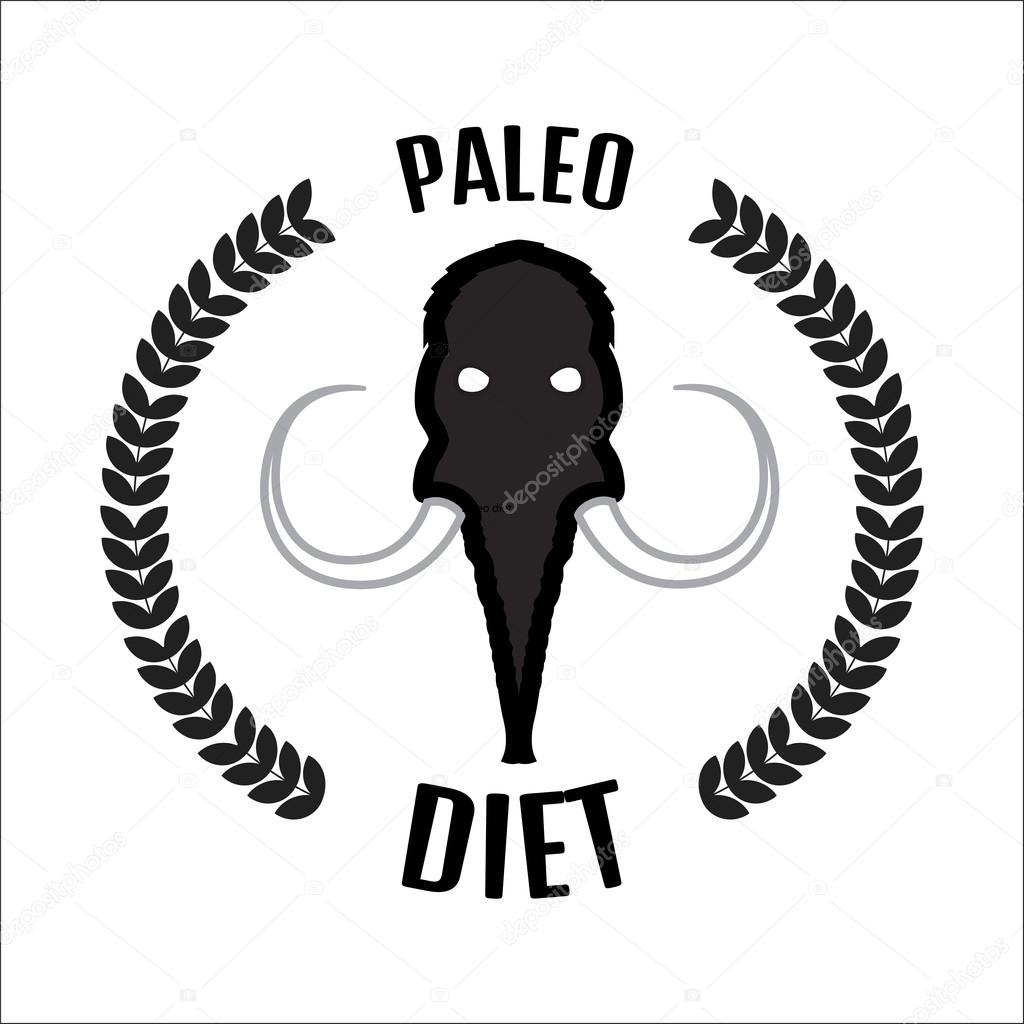 Black mammoth vector logo against white background.