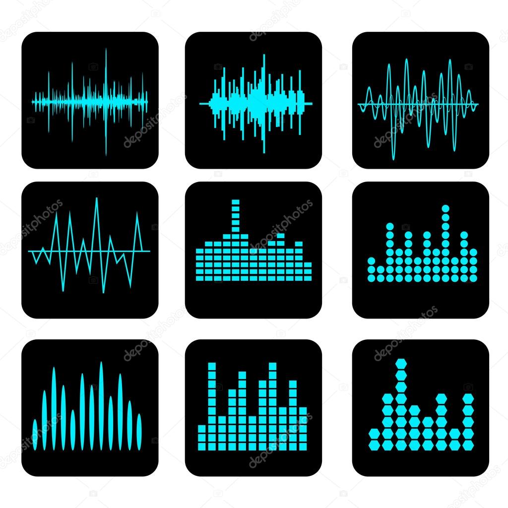 Sound Waves Icons Set