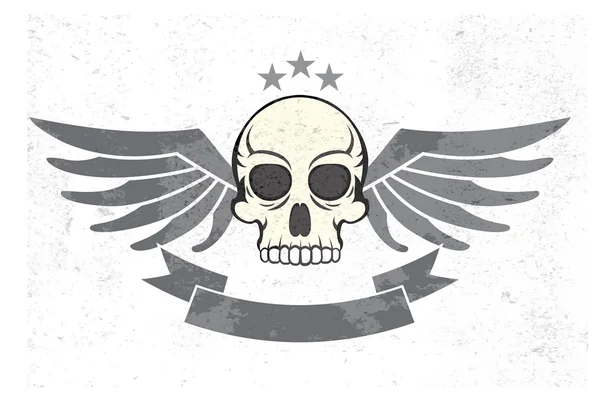 Flügel Totenkopf Logo — Stockvektor