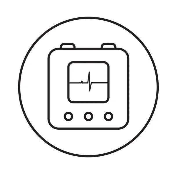 Defibrillator ikonen linjär — Stock vektor