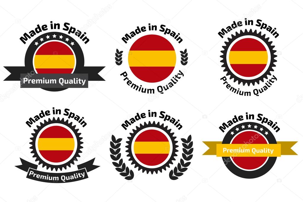 Made in Spain labels and badges