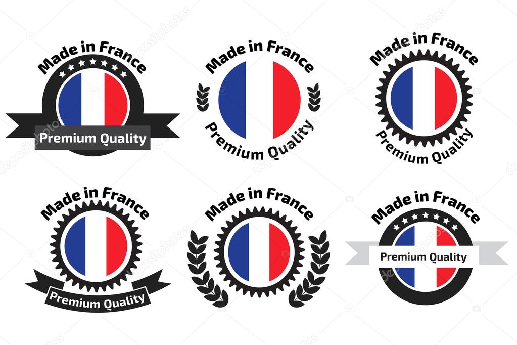 Made in Franse badges set