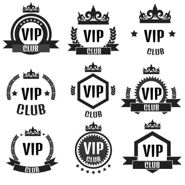 VIP club logos set clipart
