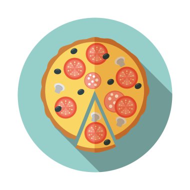 Pizza simgesi mavi daire