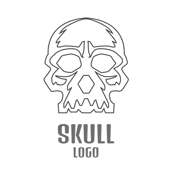 Skull logo linear. — Stock Vector