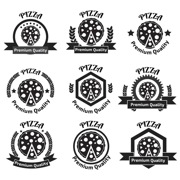 Conjunto de logotipos de pizza —  Vetores de Stock