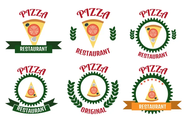 Conjunto de logotipos de pizza —  Vetores de Stock