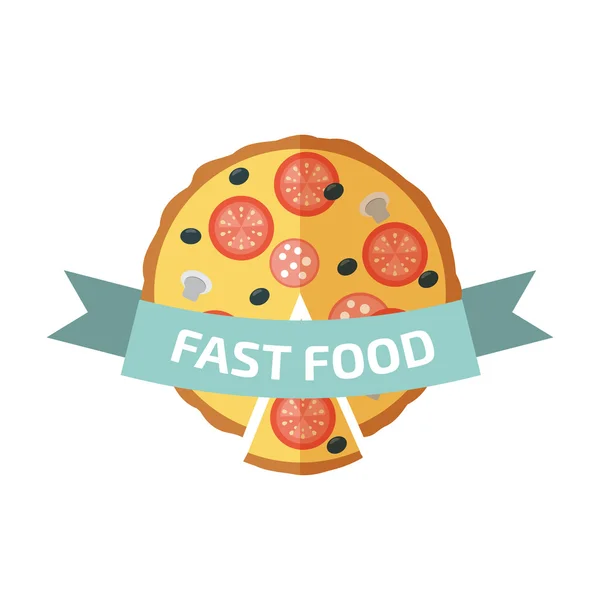 Logo de pizza con texto — Vector de stock