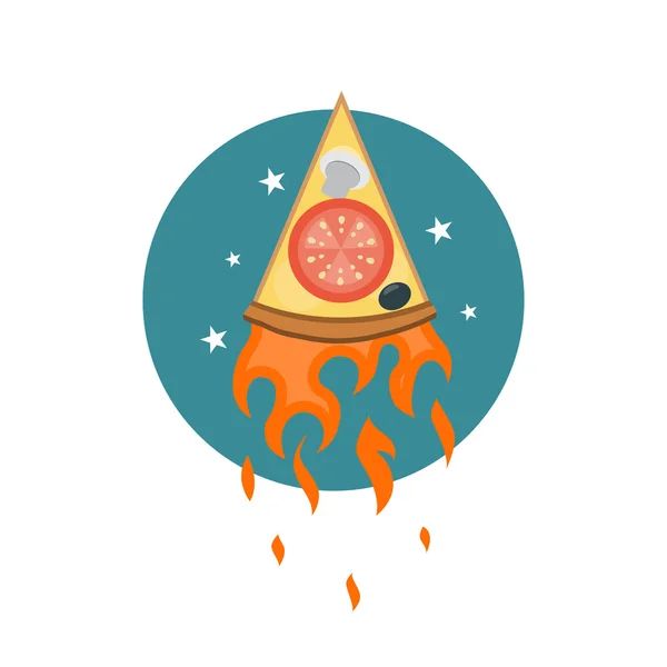 Pizza levering logo. — Stockvector
