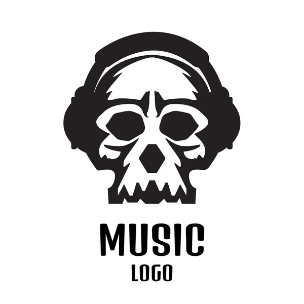 音乐骷髅标志 — 图库矢量图片