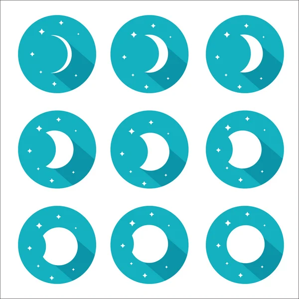 Conjunto de fases lunares — Vector de stock