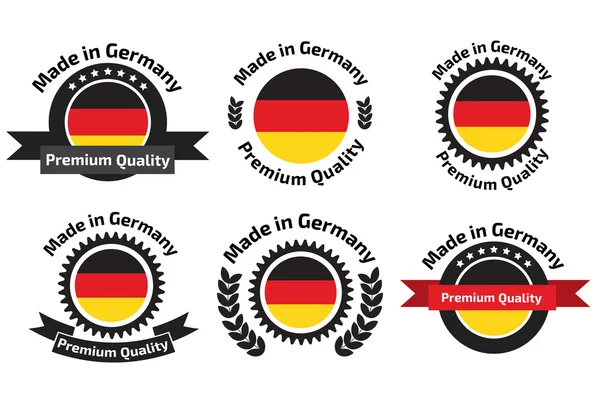 Fabricado en Alemania etiquetas e insignias . — Archivo Imágenes Vectoriales