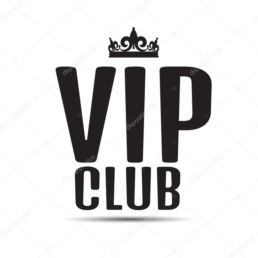VIP club logo in black and white colors