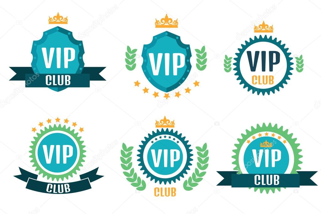 VIP club logos set