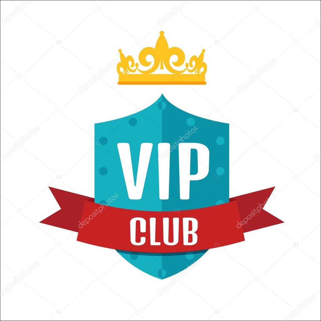 Colorful VIP club logo in flat style