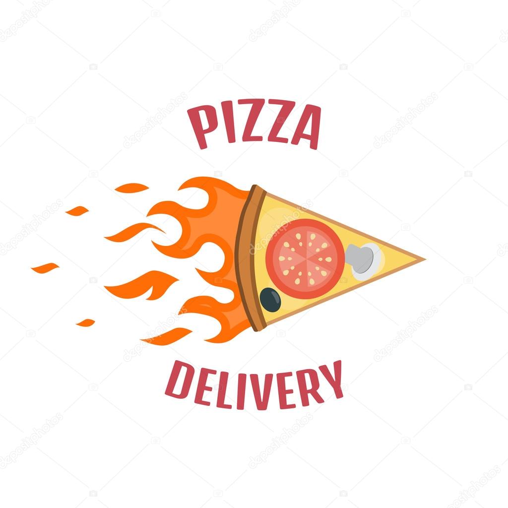 Pizza delivery logo. Fast delivery logo one