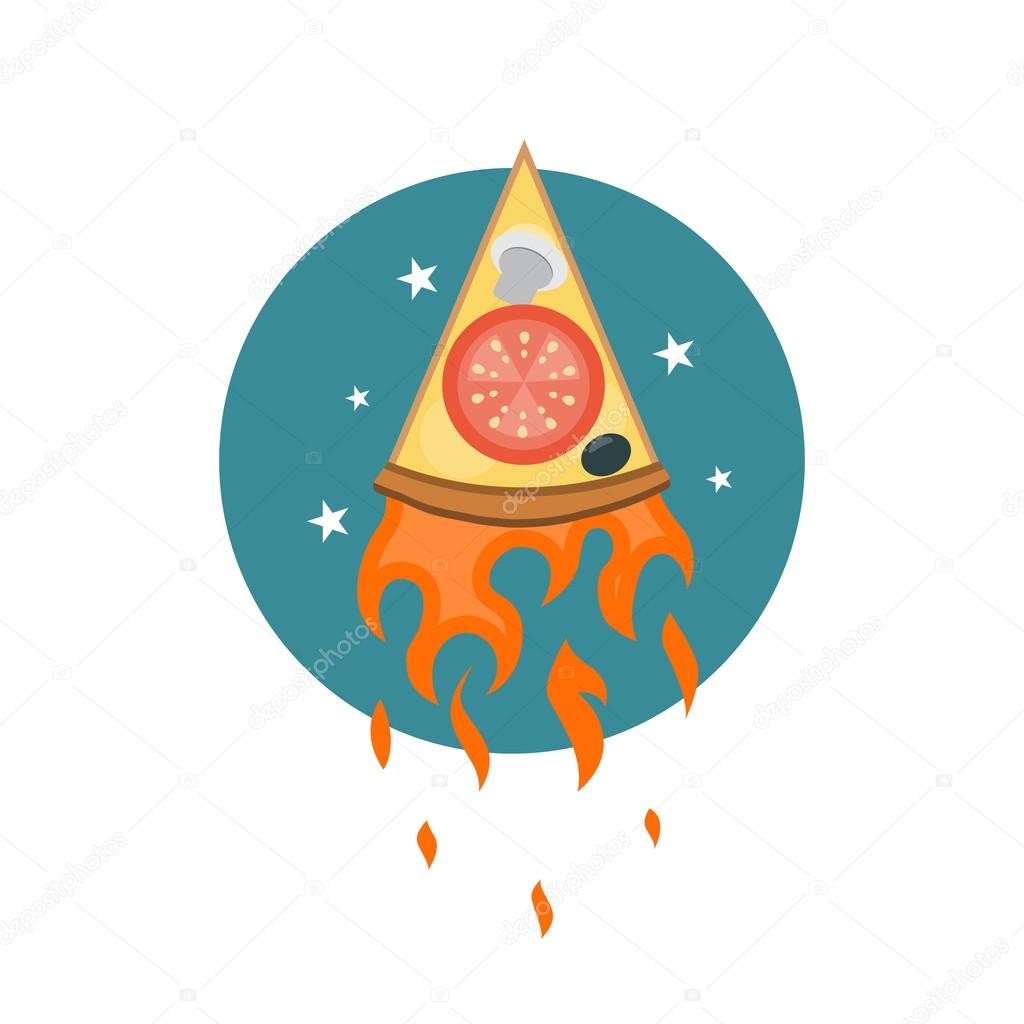Pizza delivery logo. Fast delivery logo one